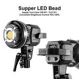 GVM Great Video Maker LED Video Light CRI97+ with Bowen's Mount 80W 5600K Dimmable LED Daylight for Photography Shooting Light with Reflector Filter, Outdoor Shooting, Wedding,Lives