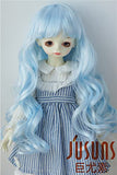 BJD Wig JD148 8-9inch 21-23CM Blend Blue Long Wave Vora 1/3 Synthetic Mohair BJD Wigs SD Doll Accessories