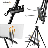 Walimex pro Aluminium Studio Easel XL 180 cm - Large Easel with Wide Range of use, for Canvas up to 140cm Height and 4cm Depth, only 1,12kg, Holder for Colours, Brushes, incl. Bag