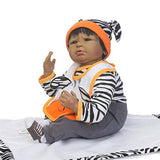 TERABITHIA 22 inch Black Silicone Vinyl Reborn Doll Alive Tiger Collectible African-American Newborn Baby Dolls