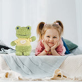 GAGAKU Cute Plush 11'' Stuffed Frog Animal Toy for Girls Boy Kids Small Washable Soft Frog Plushies Baby Doll with Removable Sweater and Gift Bag