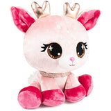 P.Lushes Designer Fashion Pets Lissa Doemi Premium Deer Stuffed Animal, Pink and Gold, 6”