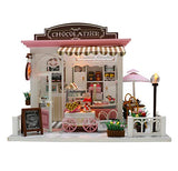 La Petite Maison DIY Miniature Dollhouse Kit with Furniture, Chocolatier House DIY Dollhouse Miniature with LED Lights, Music and Dust Covers, Eco Friendly 1:24 Scale (Cocoa’s Fantastic Ideas)
