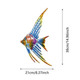 LIFFY Metal Fish Wall Decor Angelfish Art Sculpture Hanging for Outdoor Ocean Beach Sea Pool Decorations