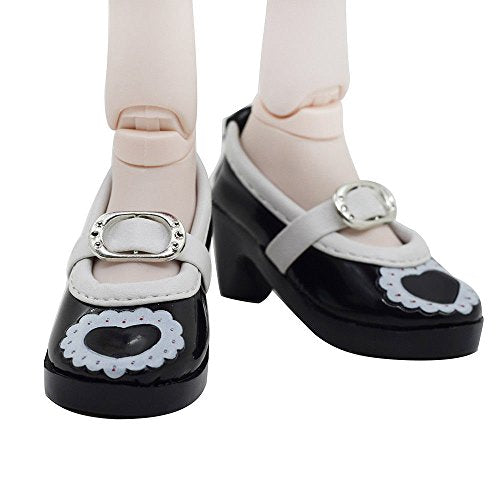2.9 inch Toy Lady Dolls Shoes 7.5cm Made for 1/3 BJD Doll Female Dolls High Flat Heels (Black high Heel)