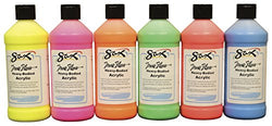 Sax True Flow Heavy Body Acrylic Paint, Assorted Neon Colors, Pints, Set of 6