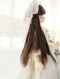 Clicked BJD Doll Full Wig for 1/3 1/4 1/6 Dolls DIY Supplies, Long Straight Hair Wig Doll Making DIY Accessory,C,1/4