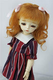 JD187 6-7inch 16-18CM Long Curly Princess Mohair BJD Wigs 1/6 YOSD Doll Accessories (Ginger)