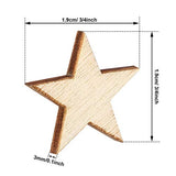 1000 Pieces Star Shape Unfinished Wood Pieces Blank Wood Pieces Wooden Cutouts Ornaments for Craft Project and Decoration (3/4 Inch)