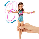 Barbie Dreamhouse Adventures Teresa Spin 'n Twirl Gymnast Doll, 11.5-Inch Brunette, in Leotard, with Trampoline and Gymnastics Accessories, Gift for 3 to 7 Year Olds
