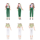 E-TING 5 Set Doll Clothes Casual Wear Outfit 5 Tops 5 Trousers Pants for 11.5 inches Girl Doll