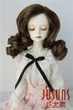 JD343 7-8inch 18-20CM Synthetic Mohair Hand Push Retro Lady Doll Wigs 1/4 MSD Porcelain BJD Doll Hair (Medium Brown)