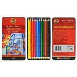 Koh-i-noor Polycolor 12 Artists' Colored Pencils. 3822