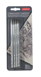 Derwent Watersoluble Graphitone Pencils, 4 Degrees of Hardness, Pack, 4 Count (34304)