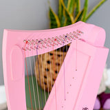 Schoenhut 15 String Lyre Harp - 27'' Stringed Musical Instruments with Tuning Wrench - Lap Harp Instruments Learn to Play - Unique Instrument Lyre - Pink Harp Instruments for Adult, Kids and Beginner