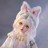 HMANE 1/4 BJD Dolls Ball Joints Dolls SD Doll with Full Set Clothes Shoes Wig Makeup Best Gift for Girls, Tarly Cat Girls