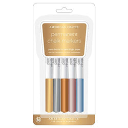 American Crafts Metallic Chalk Marker Set - Assorted Colors, Scrapbooking Accessory - Pack of 5