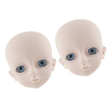HEALLILY 2pcs 1/3 Ball Jointed Dolls Head Mold with 4D Eyes DIY Doll Manikin Head for BJD Doll Makeup Accessory