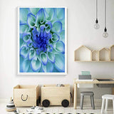 Magic Diamond Painting Blue Flower Petals Dahlia DIY Diamond Painting Kit 5d Fashion Diamond Painting Kit Paint by Numbers Arts Craft for Home Wall Decor