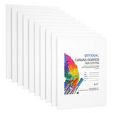 GOTIDEAL Canvas Panels 8x10" inch Set of 10,Professional Primed White Blank- 100% Cotton Artist Canvas Boards for Painting, Acrylic Paint, Oil Paint Dry & Wet Art Media