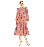 Vogue Patterns V9076 E5 Misses' Gathered Dress with Bishop Sleeves Sewing Pattern, Size 14-22 (9076)
