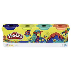 Play-Doh 4 Pack of Wild Non-Toxic Colours for Kids 2 Years and up, 4 oz Cans