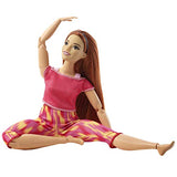 Barbie Made to Move Doll, Curvy, with 22 Flexible Joints Long Straight Red Hair Wearing Athleisure-wear for Kids 3 to 7 Years Old