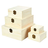 Juvale Wooden Boxes - 5-Piece Hinged-Lid Nesting Boxes for Arts, Crafts, Hobbies and Home