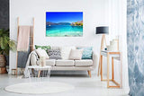 Blue Beach Sea Nature Kefalonia Island Greece Canvas Wall Art Picture Print (30x20in)