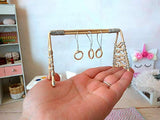 Miniature Baby Play Gym, Dollhouse Nursery Rattan Wicker Center with Hangings