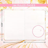 Journal/Ruled Notebook - Hardcover Ruled Journal with Premium Thick Paper, 5.5" x 8.4", Back Pocket + Bookmark + Round Corner Paper + Banded - Pink
