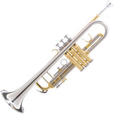 Cecilio 3Series TT-380CN Nickel Plated Intermediate Double-Braced Bb Trumpet with Monel Valves + Case, Mouthpiece and Accessories