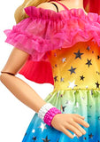 Barbie Large Doll with Blond Hair, 28 Inches Tall, Rainbow Dress and Styling Accessories Including Shooting Star Handbag