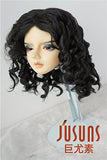 BJD Wigs JD001 Unisex Medium Length Wave BJD Wigs Synthetic Mohair Doll Accessories (Black, 9-10inch)