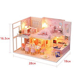 DIY Dollhouse Miniature Wooden Furniture Kit 1:24 Scale Mini House Assembly Building Kit Toys Creative Room Best Birthday for Women and Men