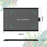 GAOMON M10K PRO Dail and Tilt Supported Pen Tablet with 8192 Battery-Free Pen and 10 Keys -10 x 6 Digital Drawing Graphics Tablet for Android Win Mac OS