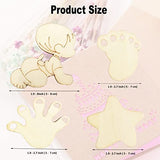Unfinished Wood Cutouts Kits, 40 Pieces Wooden Star Baby Foot Hands Signs Slices Art Paint Crafts Blank Handmade DIY Painting Wooden Ornaments for Home Decorations Bedroom Supplies