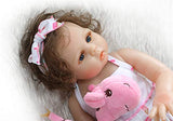 Lullaby 18inch Cute Reborn Baby Dolls Silicone Full Body Blue Eyes Real Look Newborn Dolls Girl Cruly Hair Safety Tested