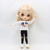 Original Doll Clohtes Outfit,  Rag-Hole Jeans + White Shirt , Doll Dress Up for 1/6 12inch Doll or ICY Doll- Fortune Days(YW-YF015)