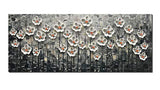 Diathou Contemporary Art Oil Painting,100% Hand Painted White Flower Oil Painting, Abstract Flower Wall Art,20x50 Home Wall Decor Oil Painting.