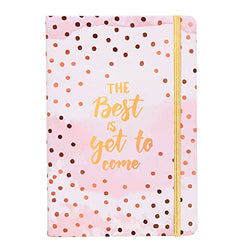 Ruled Notebook/Journal - Lined Journal Notebook, 144 Pages, 8.4'' x 5.7'', Premium Thick Paper, Hardcover, Expandable Inner Pocket, Golden Elastic Closure, Bookmark, Stylish Notebooks for Working & Study