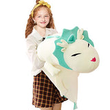 Giant Dragon Plush Long Soft Hugging Pillow, Anime Cute Stuffed White Dragon Toy Plushie Neck Pillow Back Cushion Decor, 35.4/43.3/51.2Inch