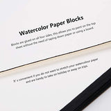 Paul Rubens Watercolor Paper Block, Premium Leather Cover Artist Quality Hot Pressed Paper for Watercolors and Wet Media Block, Acid Free & 100% Cotton, 7.68 x 5.31 inches, 140lb, 20 Sheets (Pink)