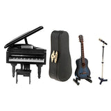 CUTICATE Luxury Dollhouse Musical Instruments Set - Guitar Piano Microphone Model Kit, Fairy Garden / Music Room Accessories Decor
