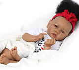 ZIQUE Reborn Baby Doll Black, 22 Inch Realistic African American Reborn Baby Doll That Look Real