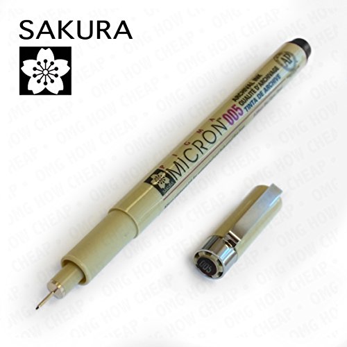 Sakura Pigma Micron - Pigment Fineliners - 0.05mm - Black [Pack of 3]