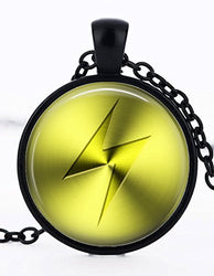 1 Pokemon Electric Element Black Bezel Pendant Necklace #4