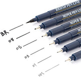 Fineliner Pens Black Multiple Size Nibs Drawing-Pens for Sketch Paint and Doodle Waterproof No Bleeding Art Pens 6 Pcs