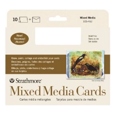 Strathmore Full Size Mixed Media Cards, 140 lb. Vellum, 5 X 6.875 inches, White, Package of 10