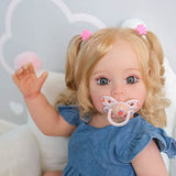 Angelbaby Reborn Toddler Doll Girl Silicone Full Body Realistic Newborn Baby Dolls, 22inch Real Life Baby Rebirth Washable Toys for Kids